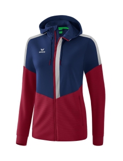 Squad Training Jacket with hood new navy/bordeaux/silver grey 40