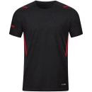 T-Shirt Challenge schwarz meliert/rot
