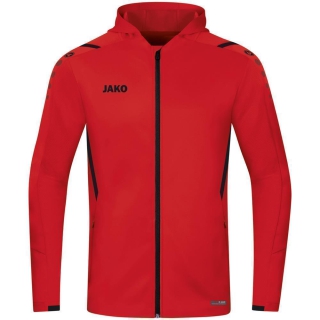 Trainingsjacke Challenge mit Kapuze rot/schwarz L