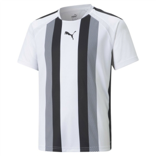 teamLIGA Striped Jersey Jr Puma White-Puma Black