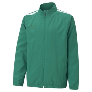 teamLIGA Sideline Jkt Jr Pepper Green-Puma White