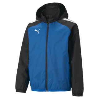 teamLIGA All Weather Jkt Jr Electric Blue Lemonade-Puma Black