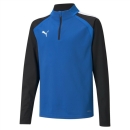 teamLIGA 1/4 Zip Top Jr Electric Blue Lemonade-Puma Black