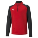 teamLIGA 1/4 Zip Top Jr Puma Red-Puma Black