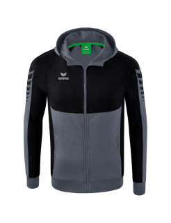 Six Wings Trainingsjacke mit Kapuze slate grey/schwarz