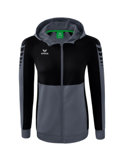 Six Wings Trainingsjacke mit Kapuze slate grey/schwarz