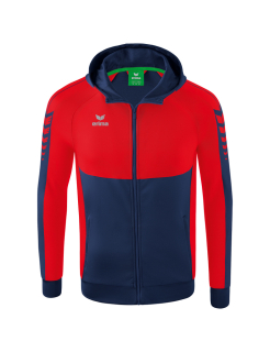 Six Wings Training Jacket with hood new navy/red XL