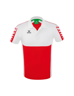 Six Wings Poloshirt rot/weiß XXXL