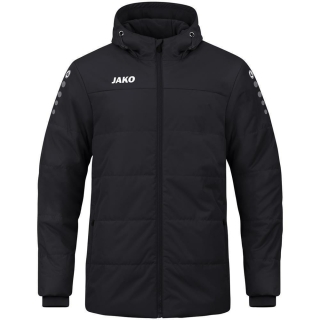 Coachjacke Team mit Kapuze schwarz 140