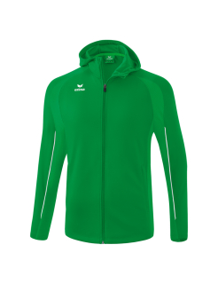 LIGA STAR Training Jacket with hood emerald/white