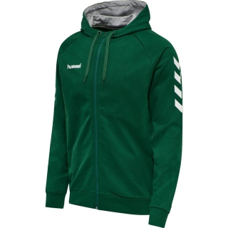 HMLGO COTTON ZIP HOODIE EVERGREEN