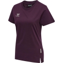 hmlMOVE GRID COT. T-SHIRT S/S WOMAN GRAPE WINE