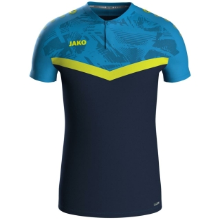 Polo Iconic seablue/JAKO blue/neon yellow 3XL