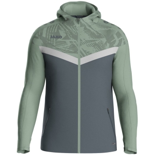 Hooded jacket Iconic  anthra light/mint green/soft grey S