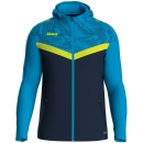 Hooded jacket Iconic  seablue/JAKO blue/neon yellow M