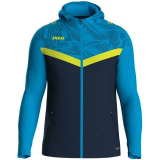 Hooded jacket Iconic  seablue/JAKO blue/neon yellow L