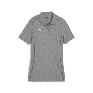 teamFINAL Damen-Baumwollpolo Medium Gray Heather-PUMA Silver