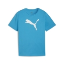 teamRISE Logo Baumwollshirt Junior Speed Blue-PUMA White