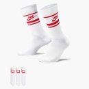Ringel-Socken (3er Pack) weiß/rot