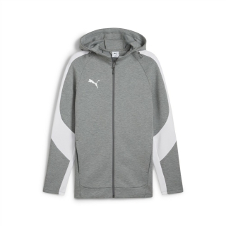 teamEVOSTRIPE Hooded Jacket Medium Gray Heather-PUMA Silver-PUMA White