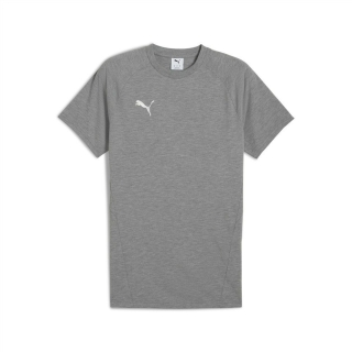 teamEVOSTRIPE Tee Medium Gray Heather-PUMA Silver-PUMA White