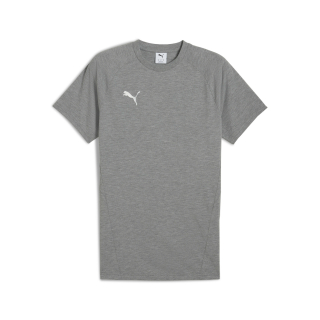 teamEVOSTRIPE Tee Medium Gray Heather-PUMA Silver-PUMA White