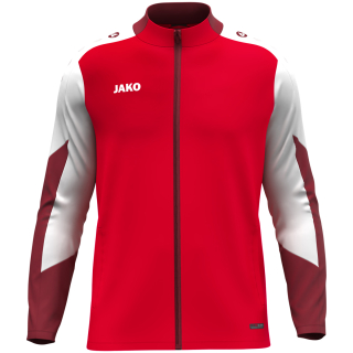 Polyester jacket Dynamic red/white/dark red