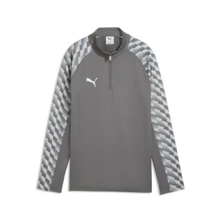 teamLIGA26 Training 1/4 Zip Top Junior Flat Medium Gray-PUMA White-Flat Light Gray