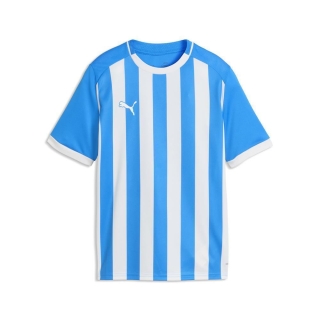 teamLIGA26 Striped Jersey Jr Electro Royal-PUMA White-PUMA White