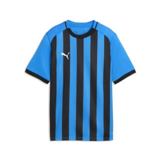 teamLIGA26 Striped Jersey Jr Electro Royal-PUMA White-PUMA Black