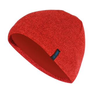 Knitted cap red melange